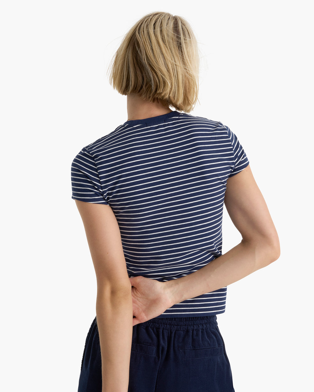 Pima Cotton Spandex Baby Tee - Midnight White