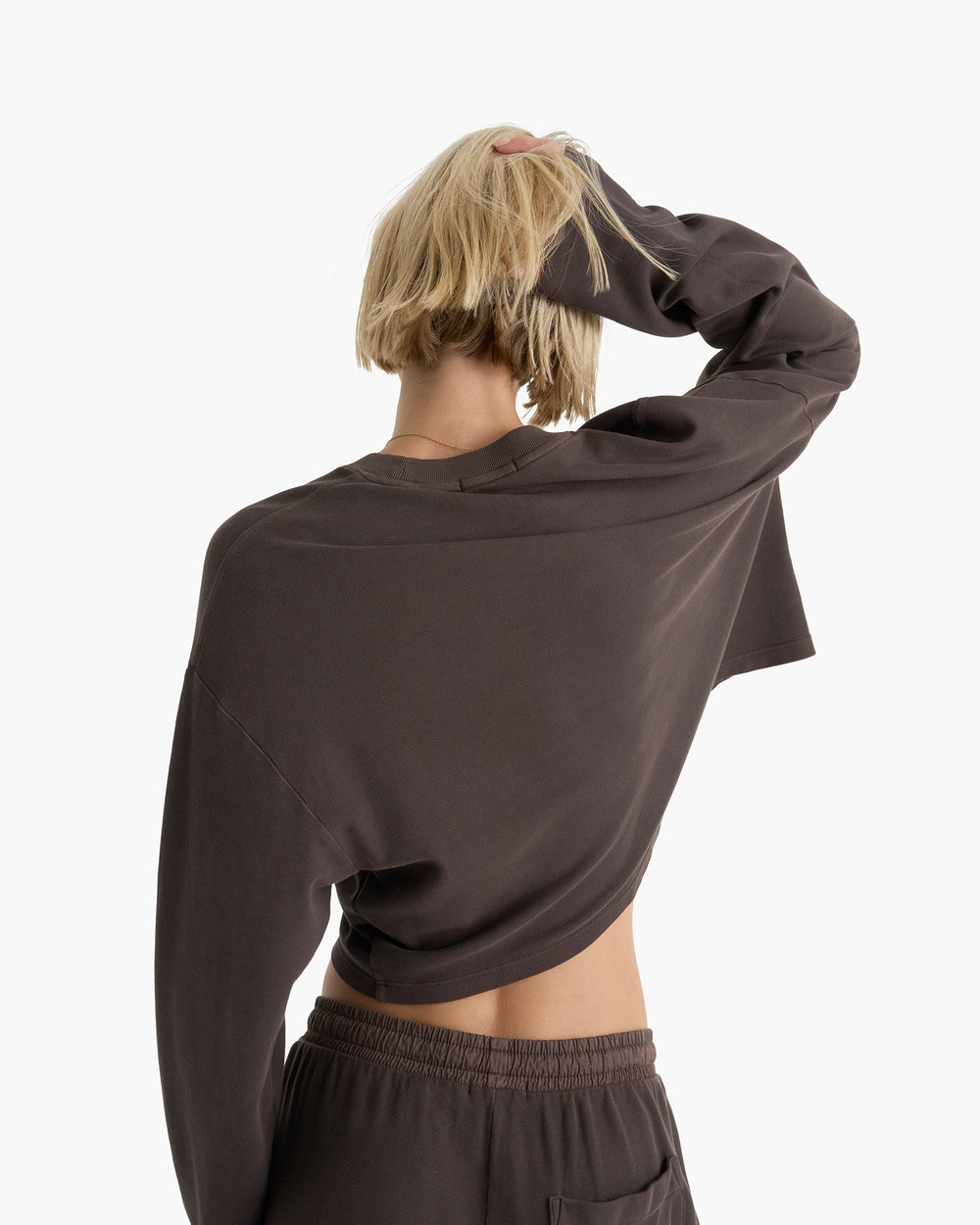 Mixed Media Pima Cotton Pique Pocket Tee - Dark Chocolate