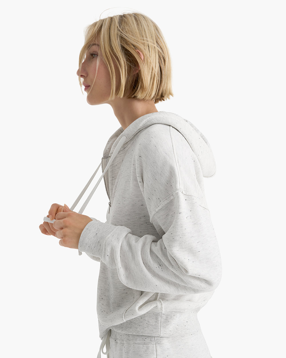 Donegal French Terry Zip-Up Hoodie - Chalk