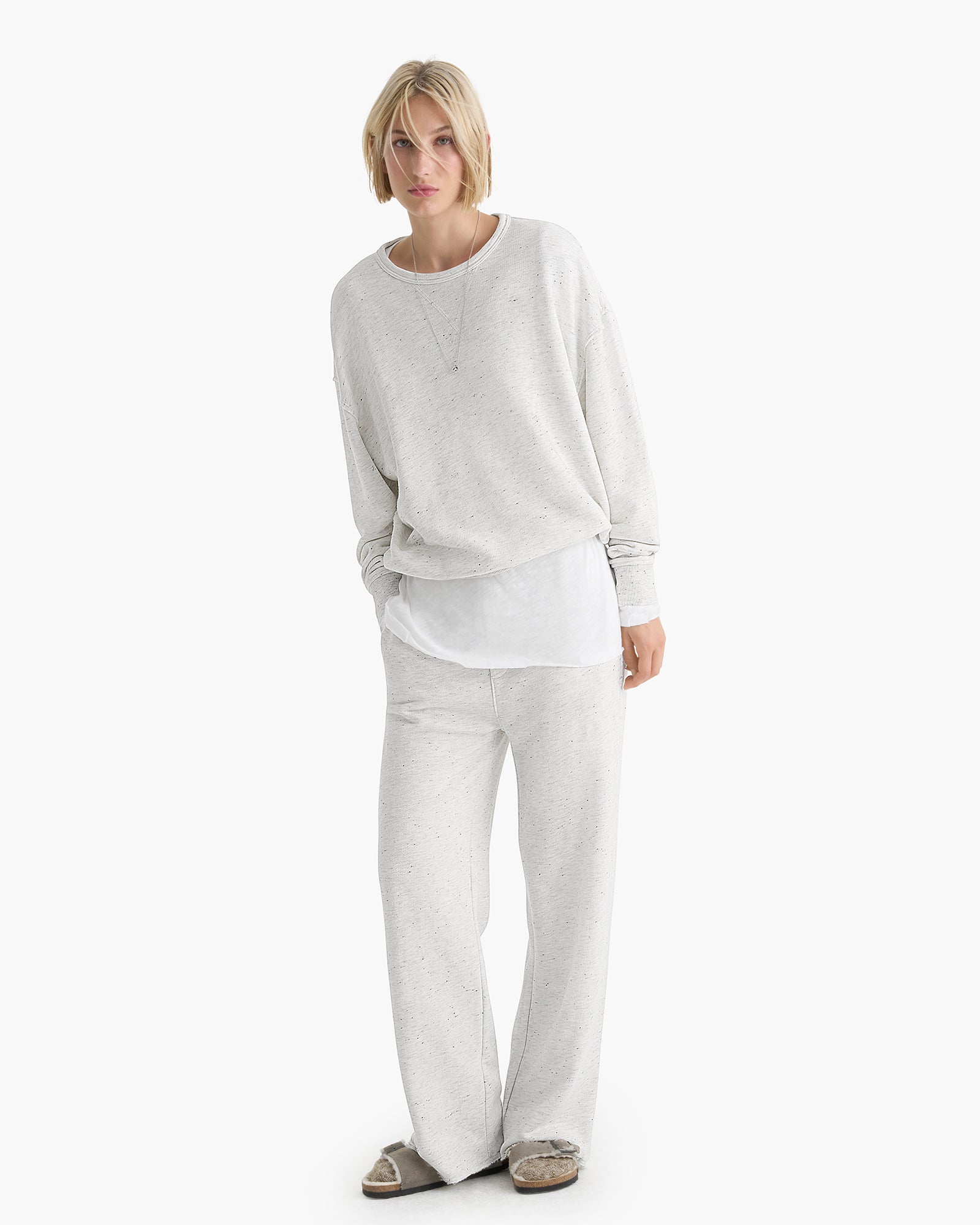 Donegal French Terry Crew Neck Sweatshirt - Chalk