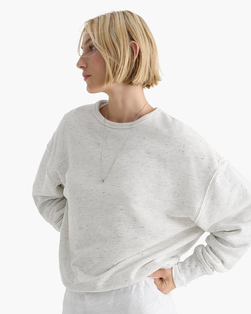 Donegal French Terry Crew Neck Sweatshirt - Chalk
