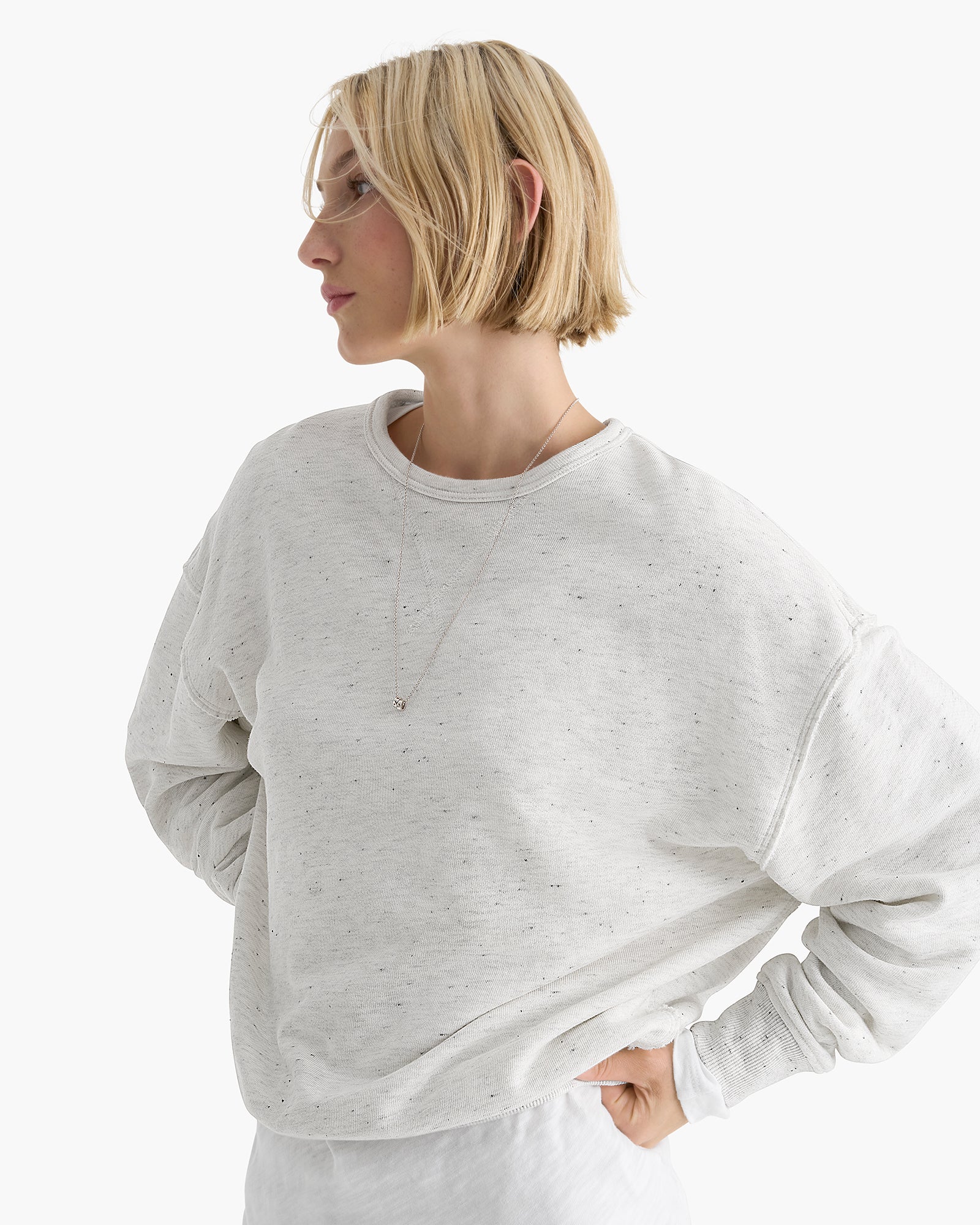 Donegal French Terry Crew Neck Sweatshirt - Chalk