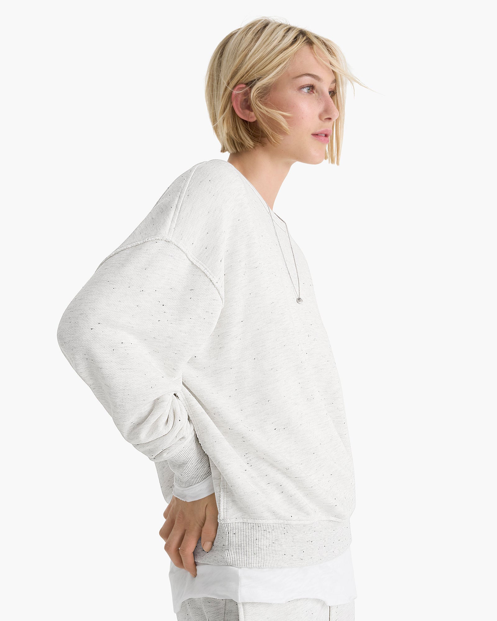 Donegal French Terry Crew Neck Sweatshirt - Chalk