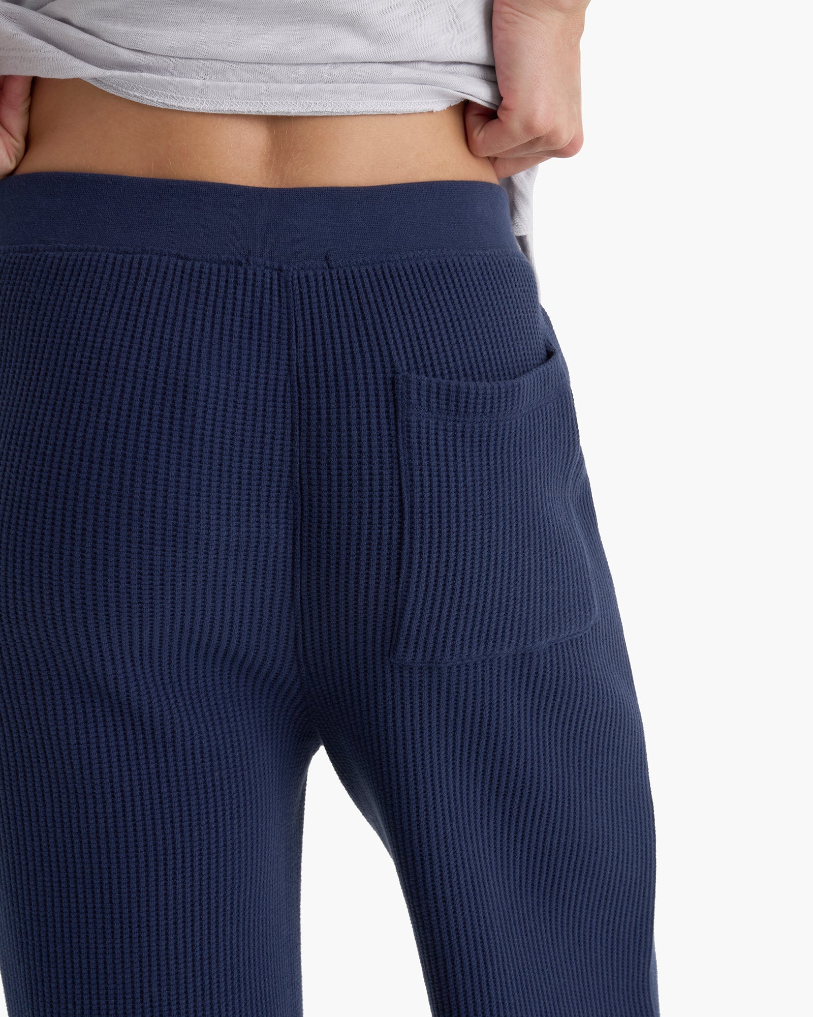 Cotton Waffle Pull On Pant - Midnight