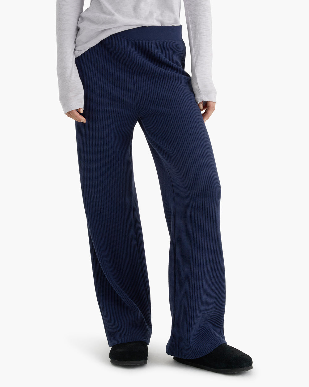 Cotton Waffle Pull On Pant - Midnight