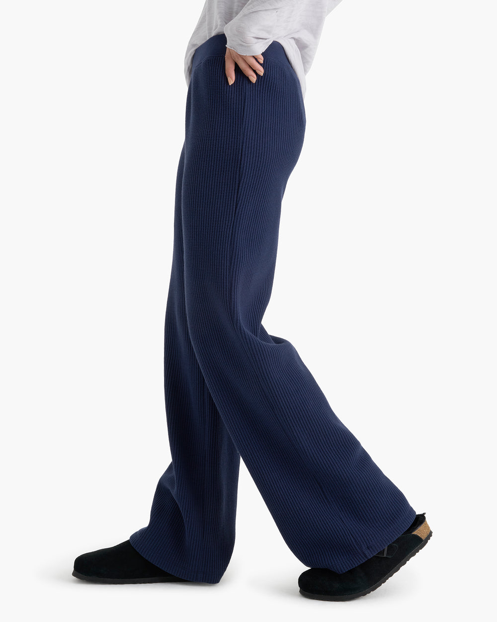 Cotton Waffle Pull On Pant - Midnight