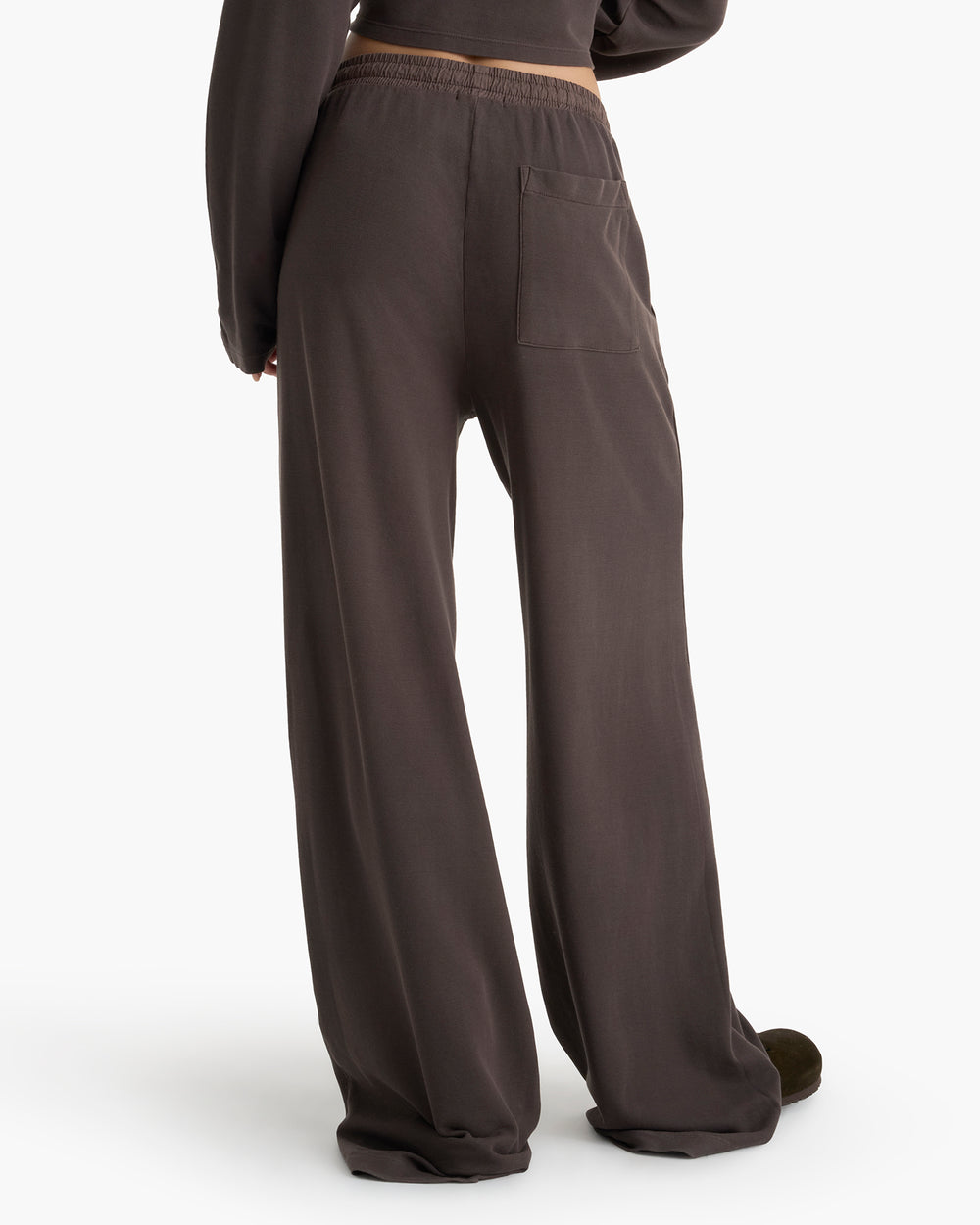 Mixed Media Pima Cotton Pique Lounge Pant - Dark Chocolate