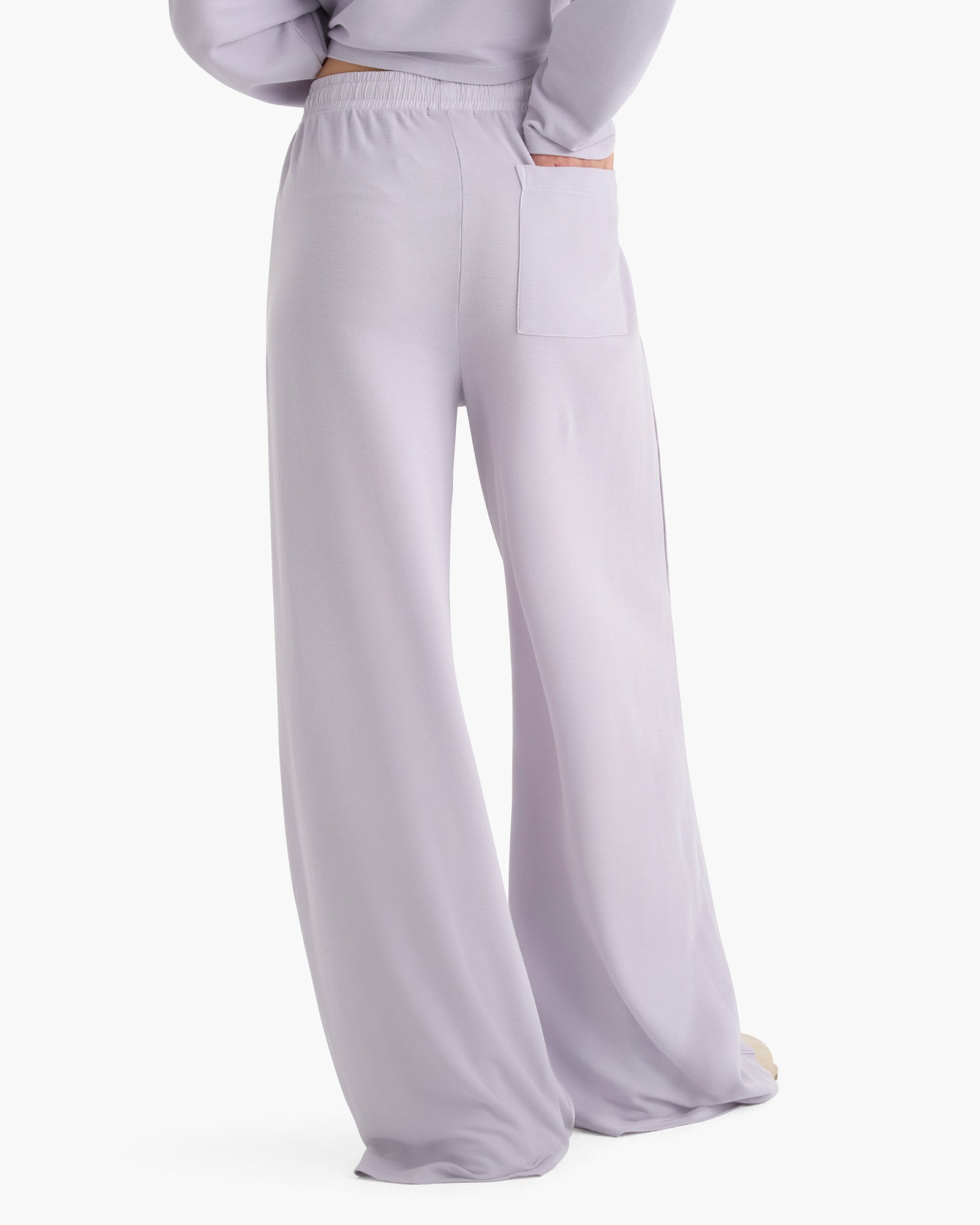 Mixed Media Pima Cotton Pique Lounge Pant - Faded Lavender