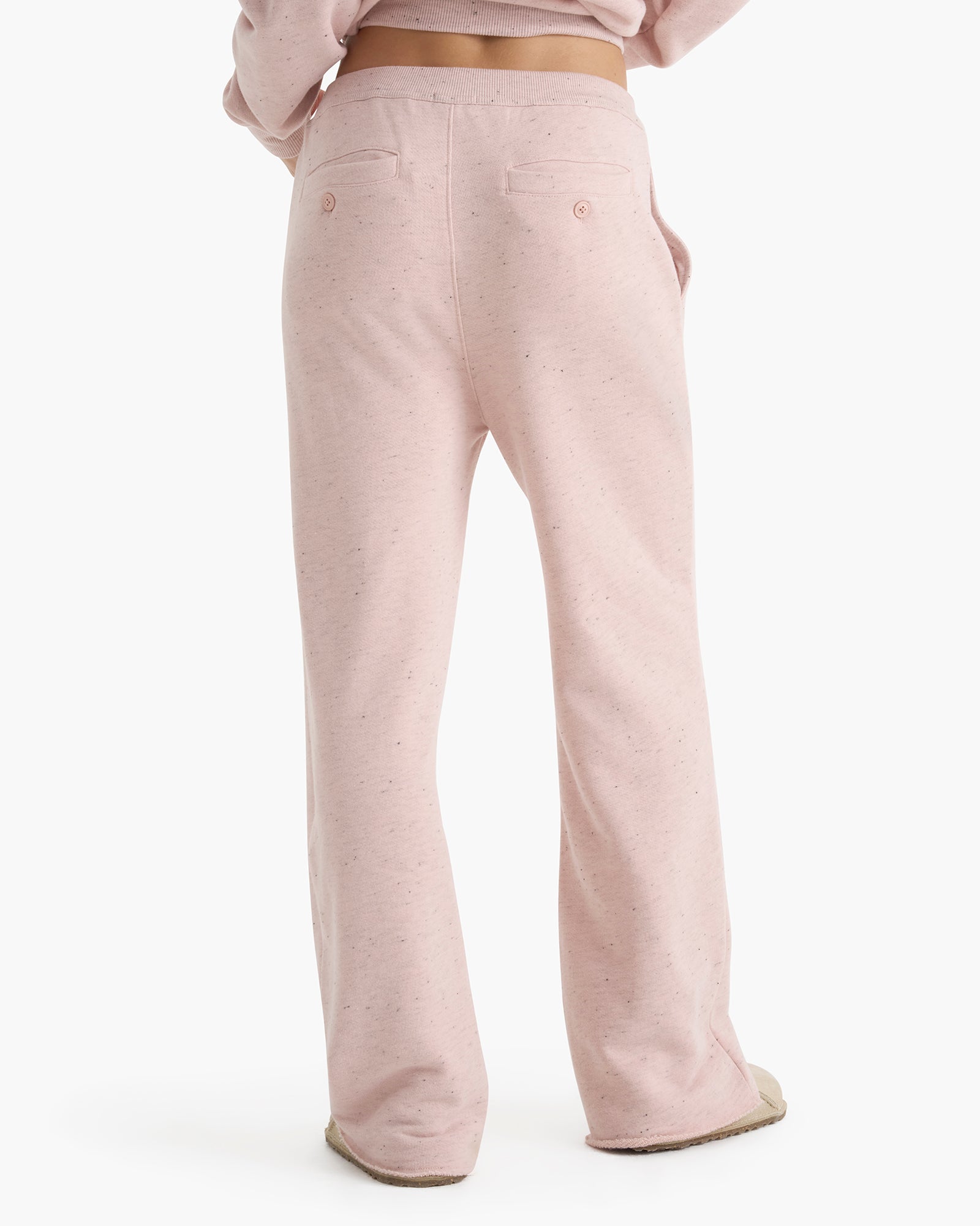 Donegal French Terry Drawstring Straight Leg Pant - Faded Rose