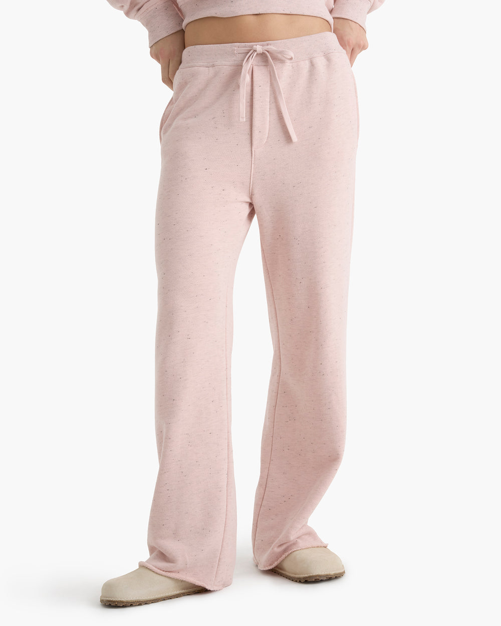 Donegal French Terry Drawstring Straight Leg Pant - Faded Rose