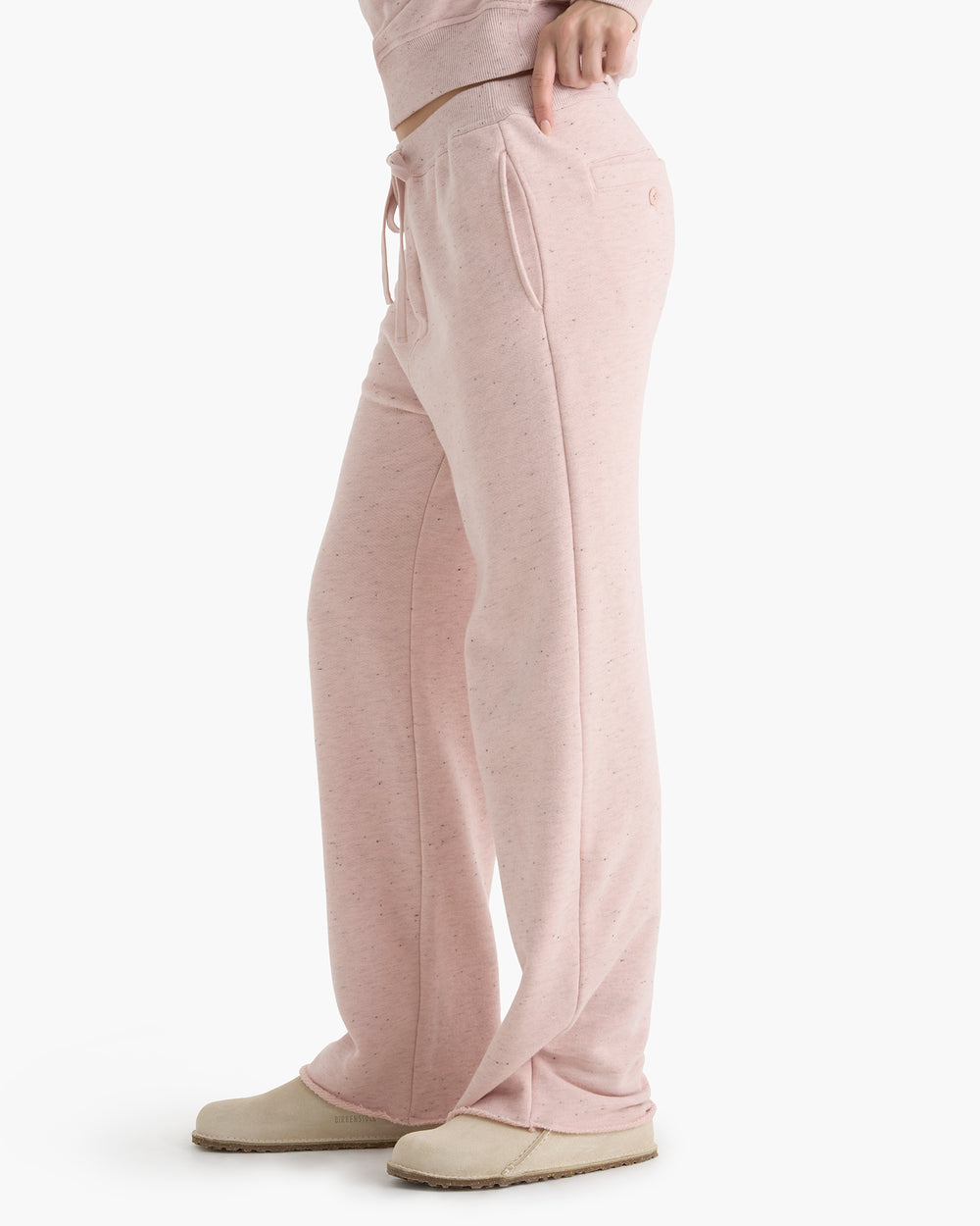 Donegal French Terry Drawstring Straight Leg Pant - Faded Rose