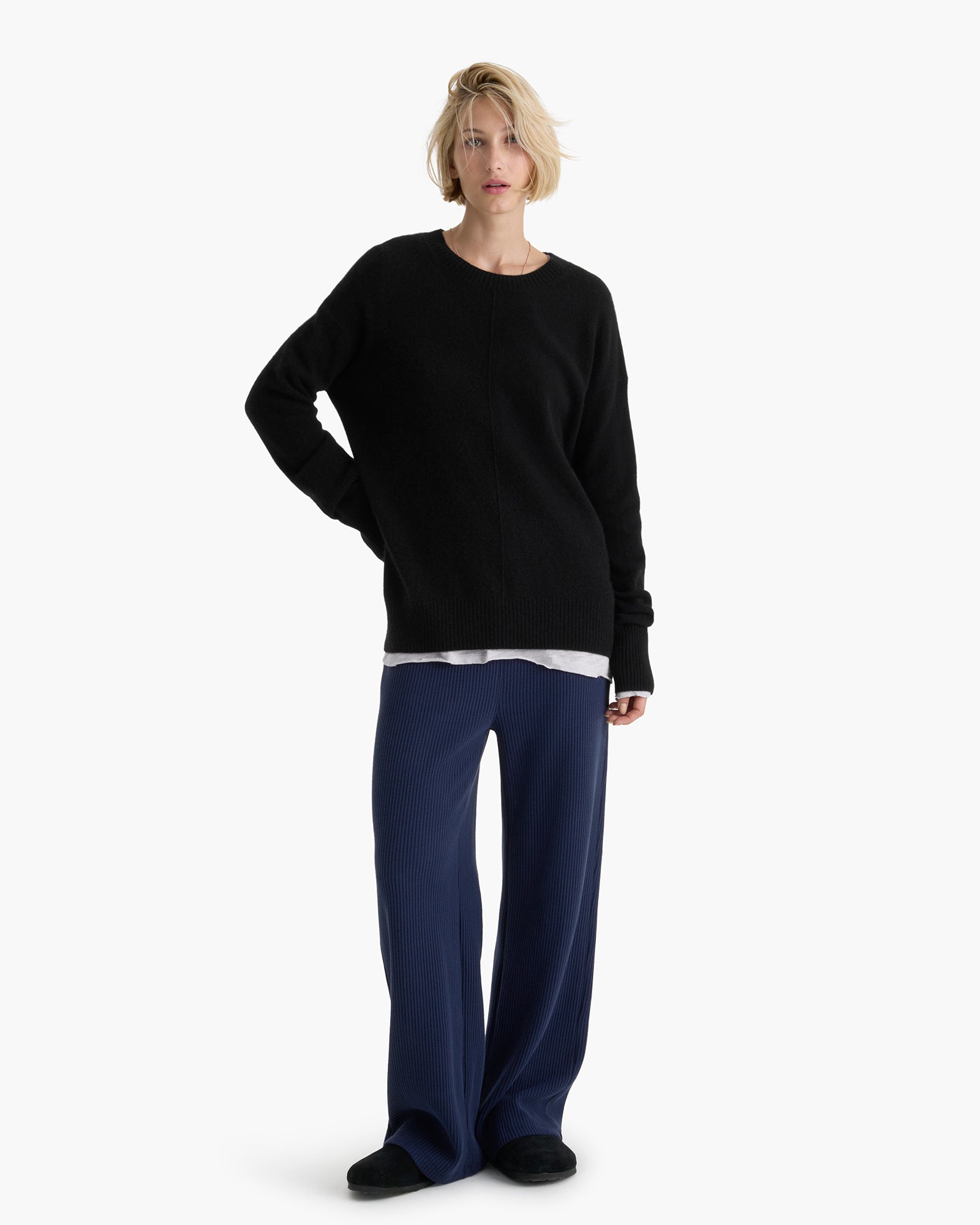 Cashmere Crew Neck Sweater - Black