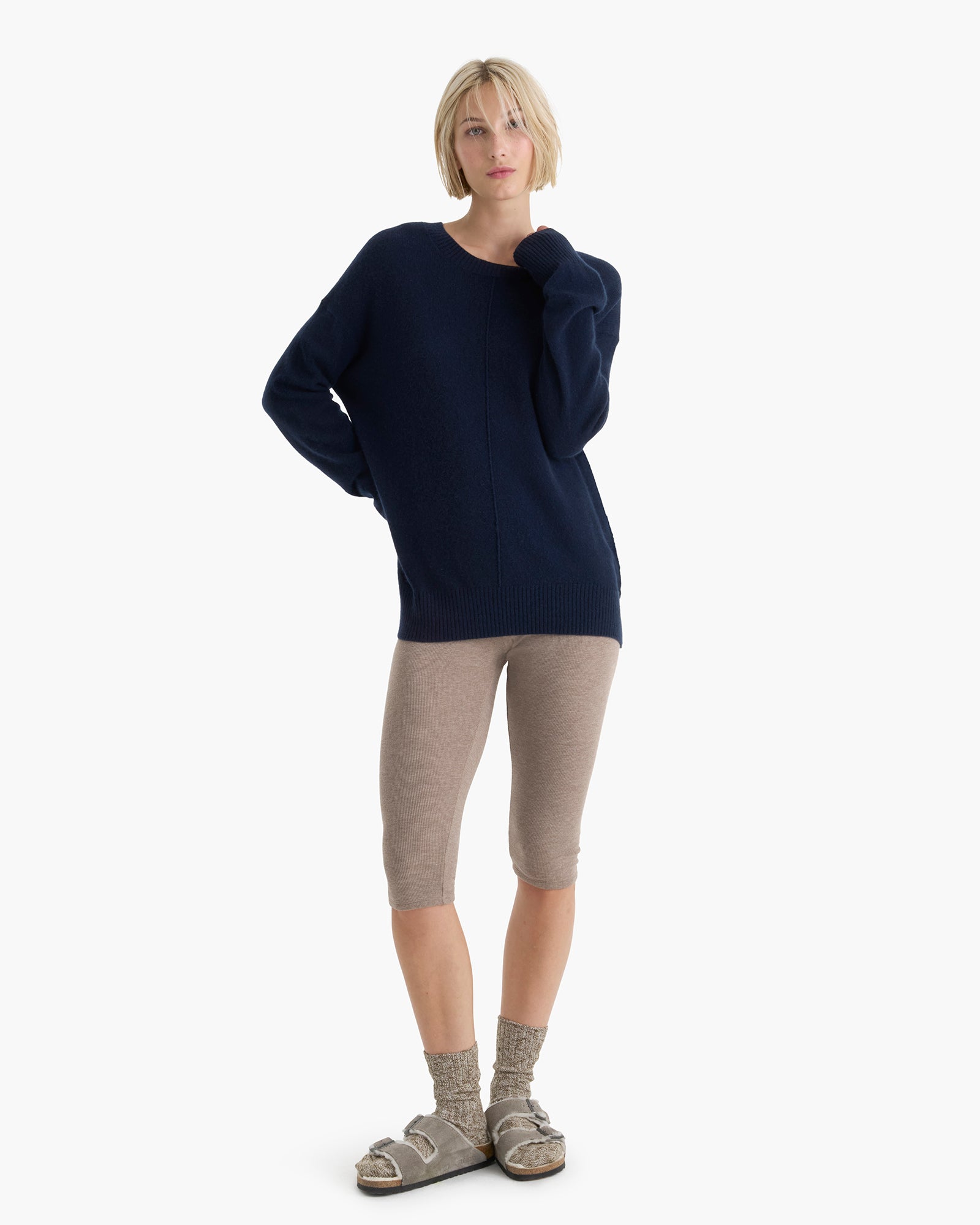 Cashmere Crew Neck Sweater - Midnight