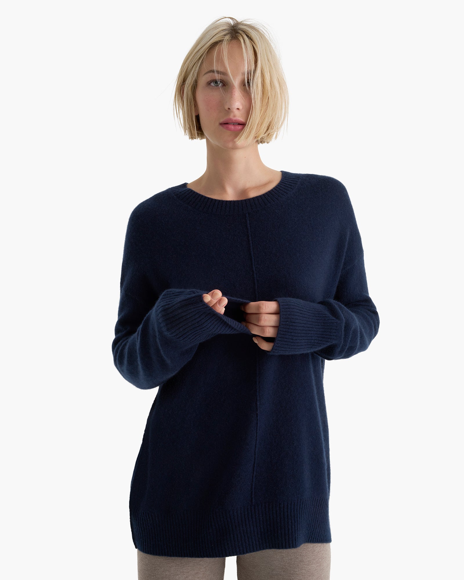Cashmere Crew Neck Sweater - Midnight