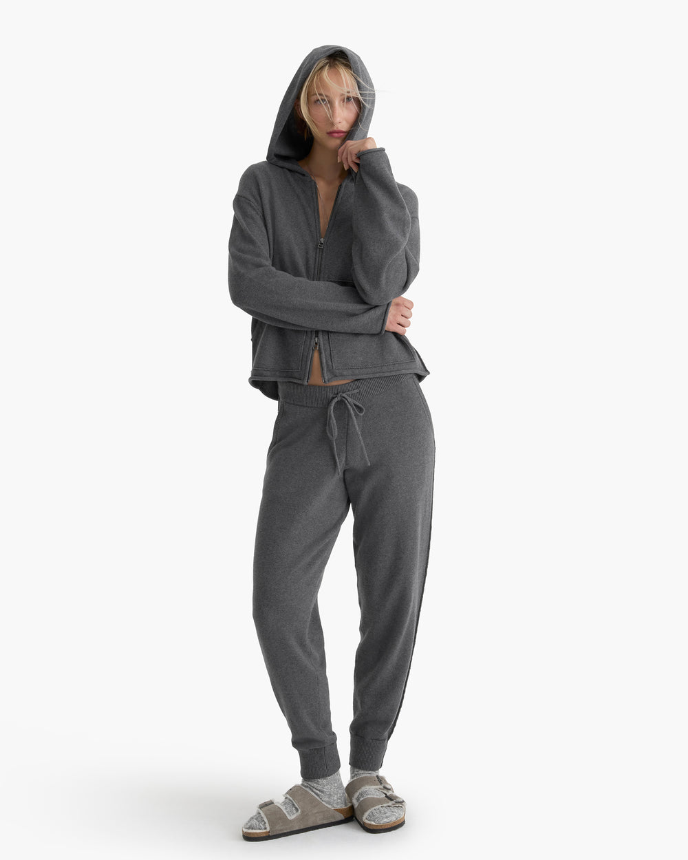 Cotton Cashmere Jogger - Heather Dark Grey