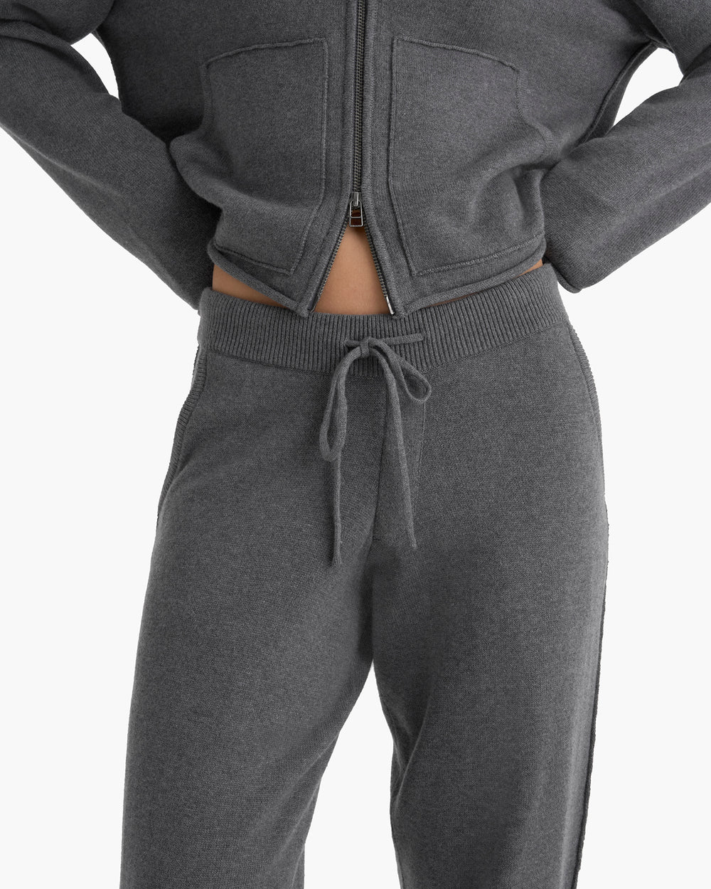 Cotton Cashmere Jogger - Heather Dark Grey