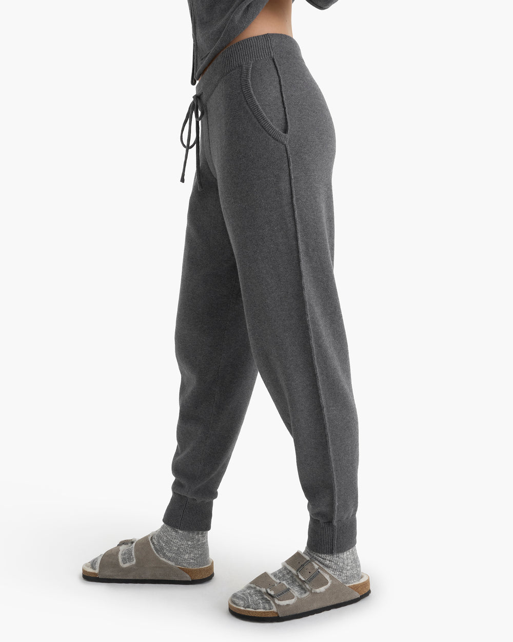 Cotton Cashmere Jogger - Heather Dark Grey
