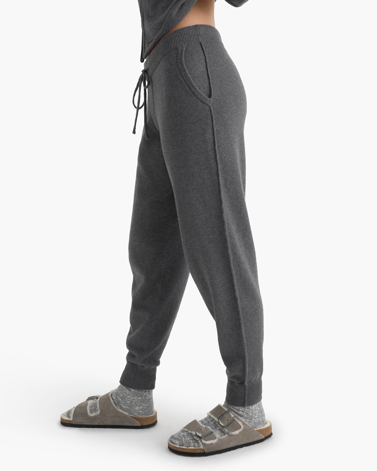 Cotton Cashmere Jogger - Heather Dark Grey