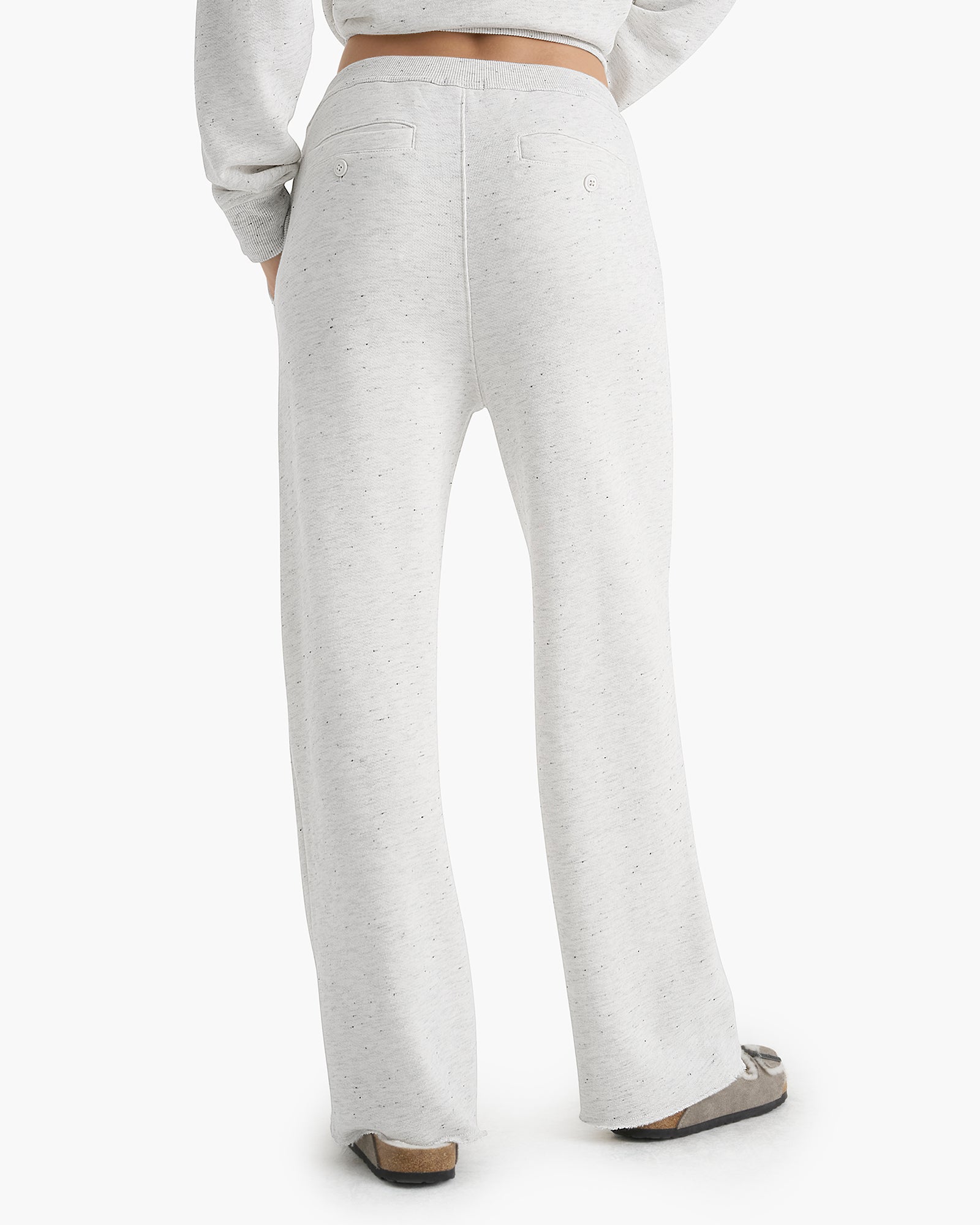 Donegal French Terry Drawstring Straight Leg Pant - Chalk