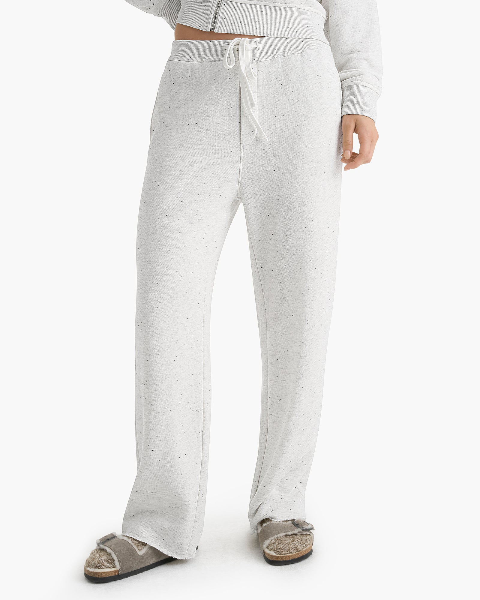 Donegal French Terry Drawstring Straight Leg Pant - Chalk