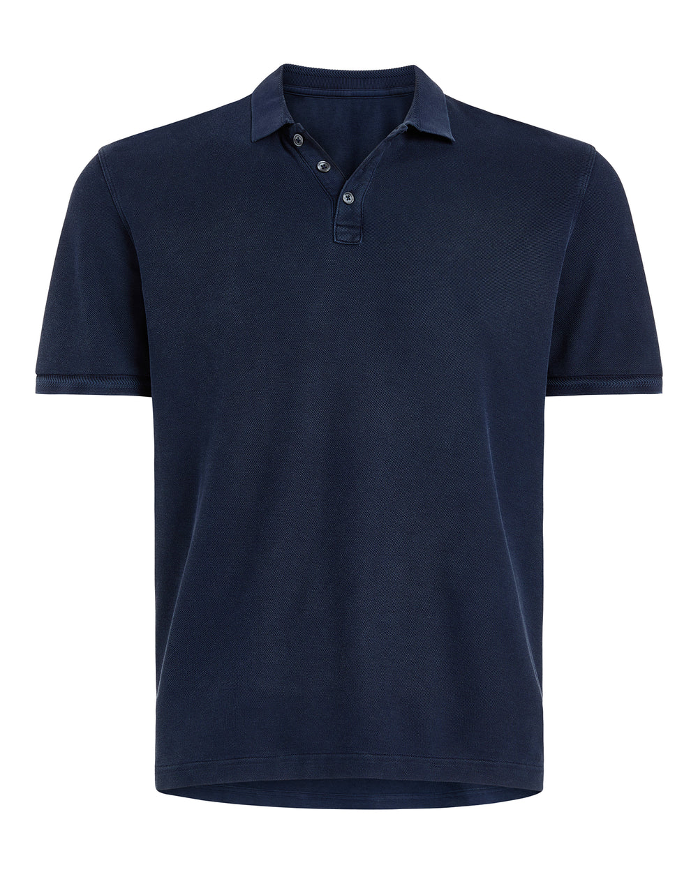 Pique with Sun Bleach Short Sleeve Polo - Dark Navy