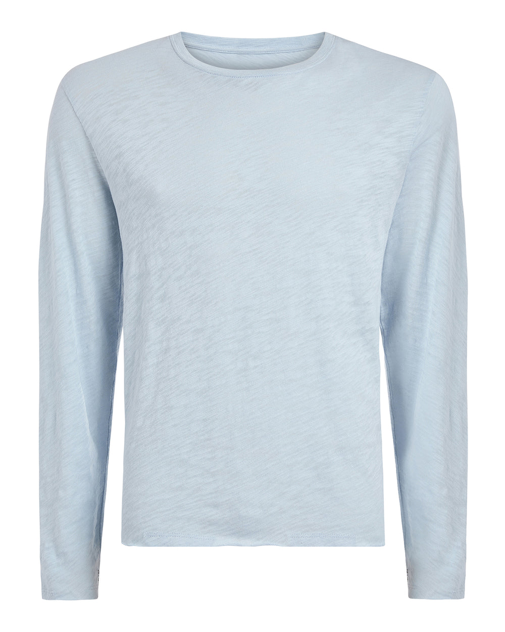 Slub Jersey Long Sleeve Destroyed Wash Tee - Powder Blue