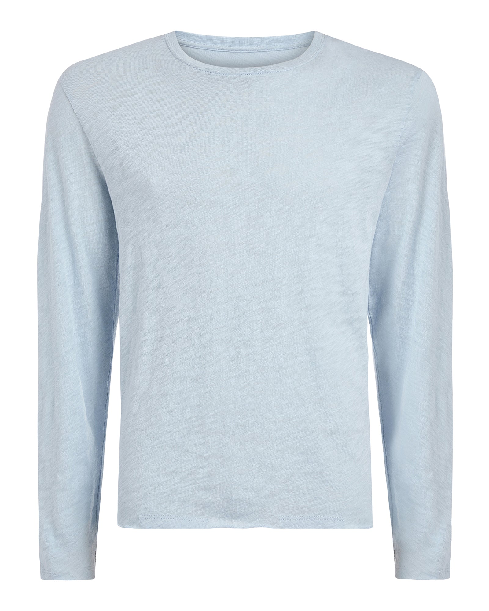 Slub Jersey Long Sleeve Destroyed Wash Tee - Powder Blue