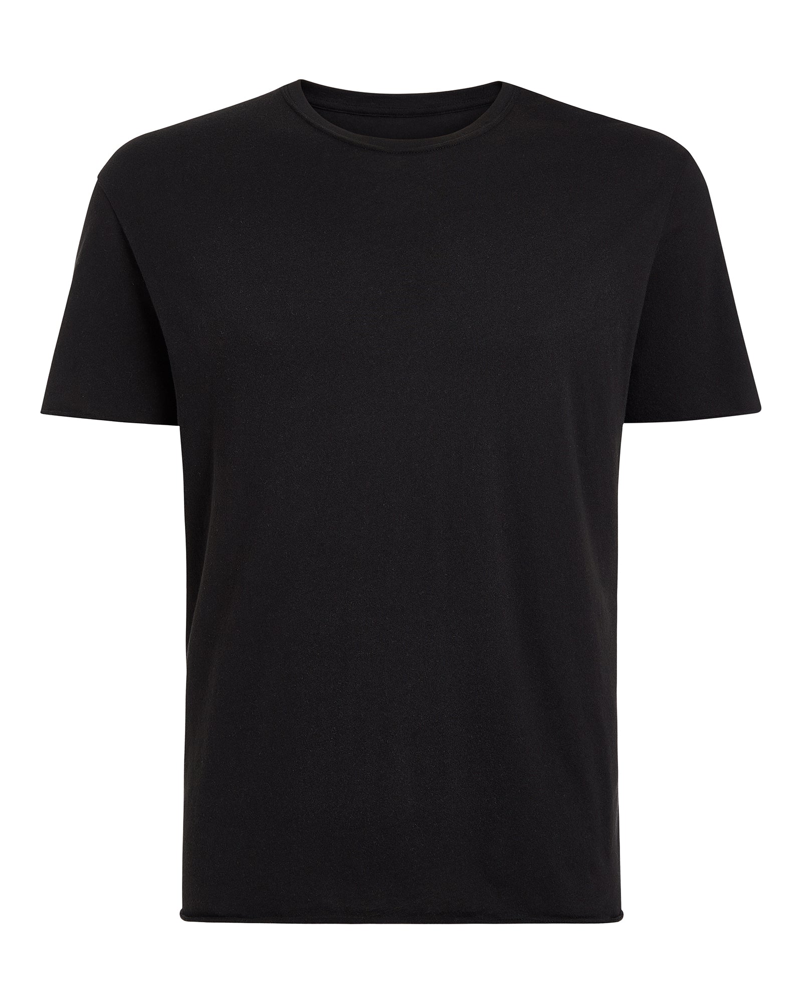 Vintage Jersey Cut Off Short Sleeve Crew Neck Tee - Black