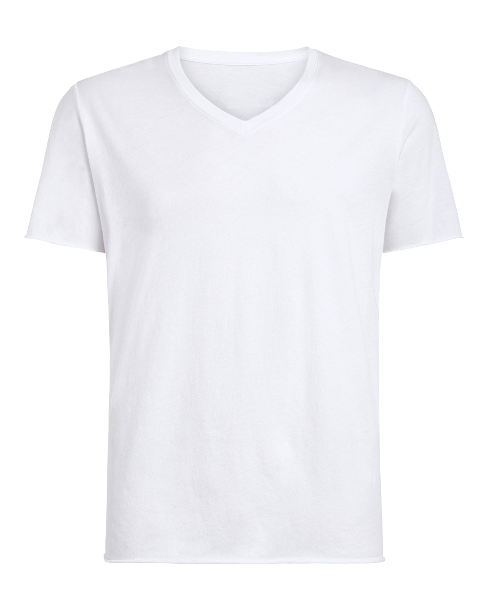 Vintage Jersey Cut Off V-Neck Tee - White