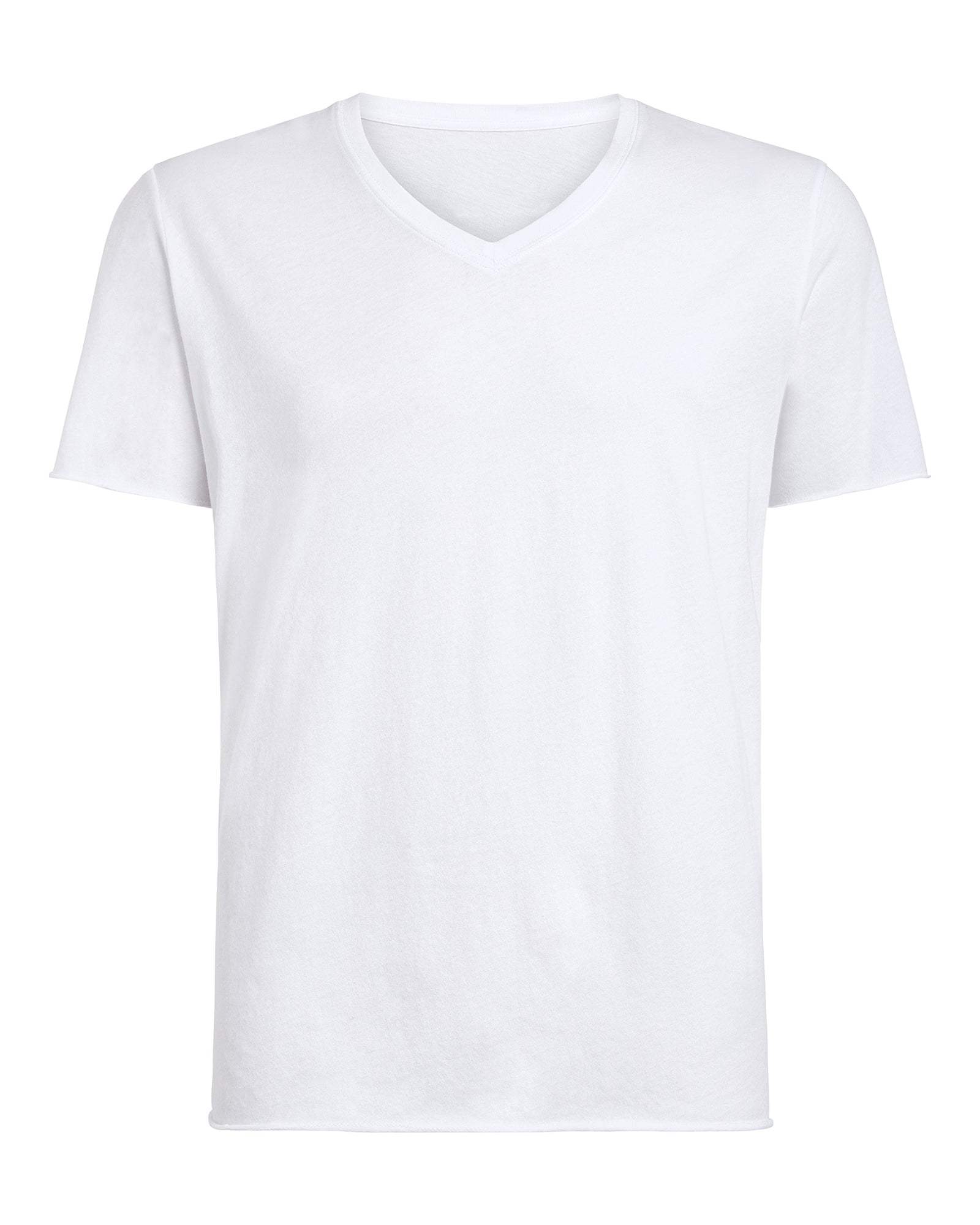 Vintage Jersey Cut Off V-Neck Tee - White
