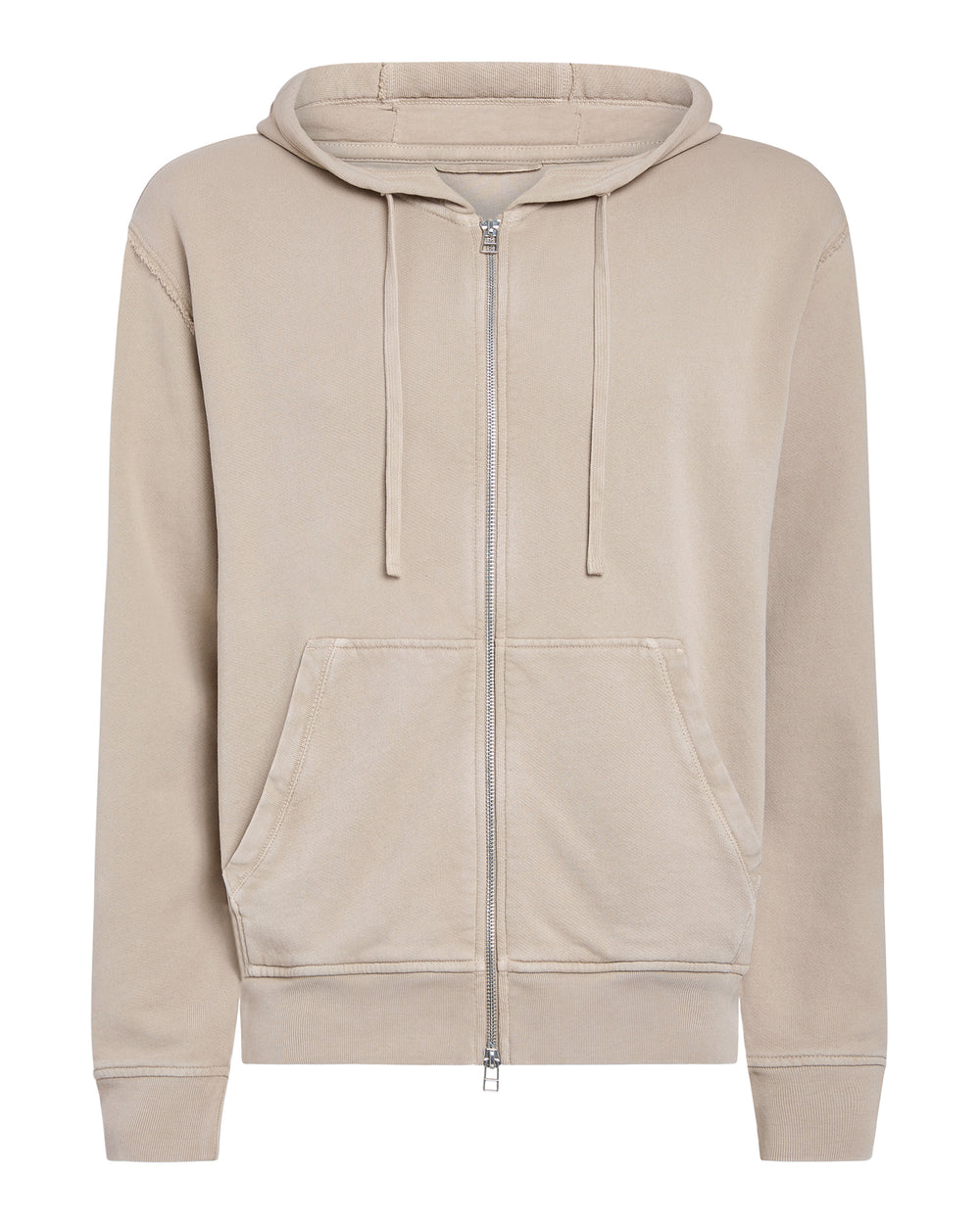 French Terry with Pigment Wash Zip Hoodie - Dune
