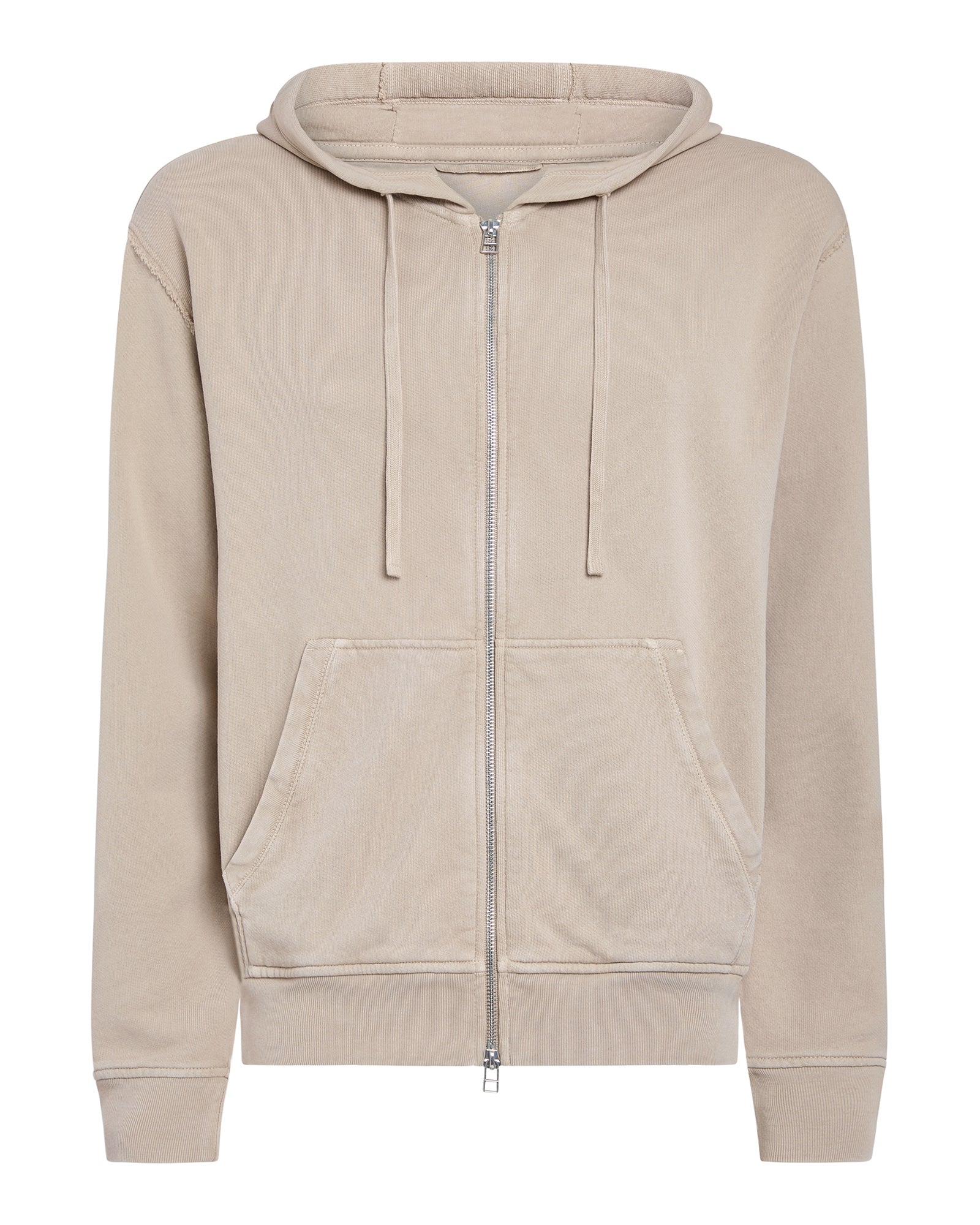 French Terry with Pigment Wash Zip Hoodie - Dune