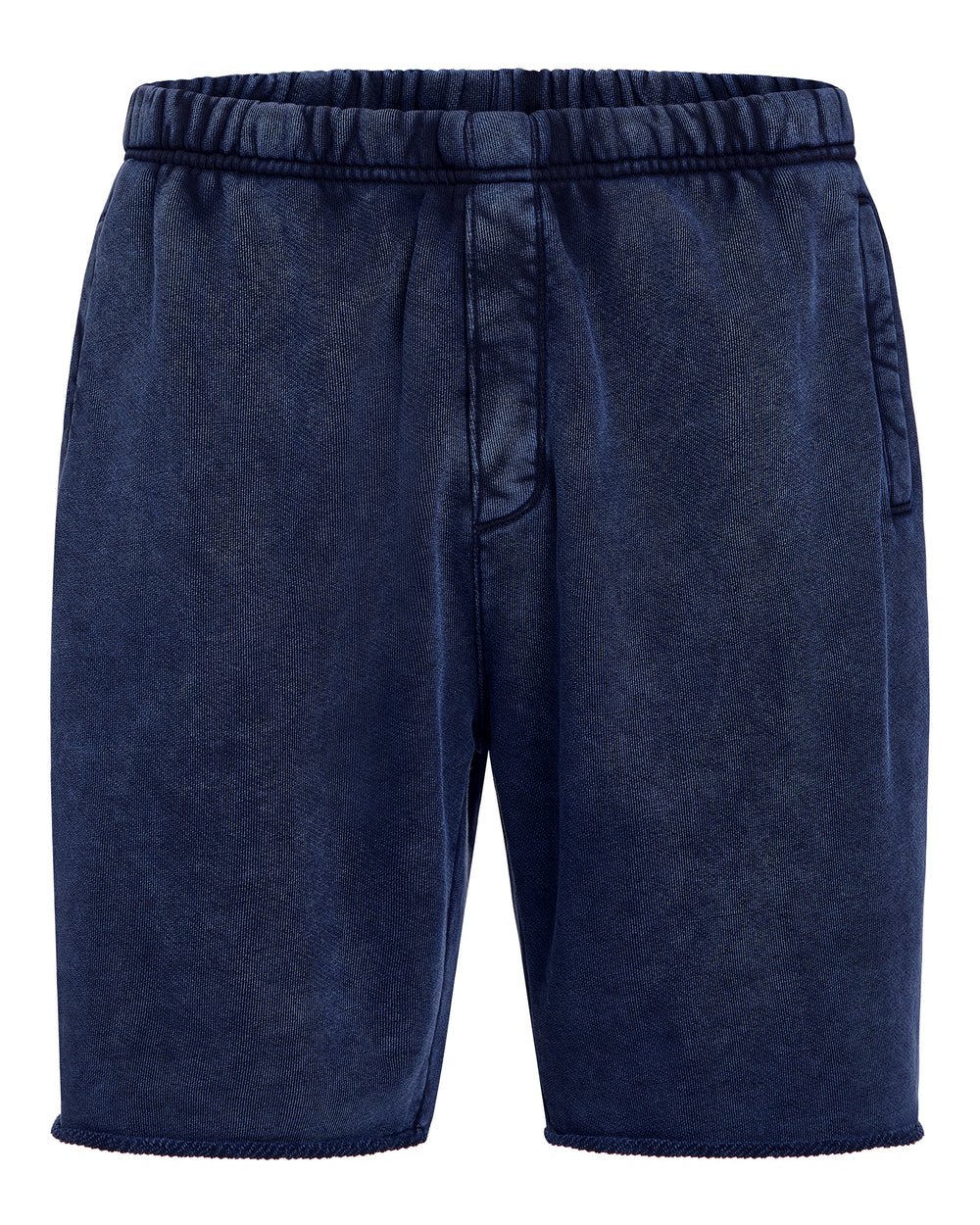 French Terry with Pigment Wash Cut Off Shorts - Dark Navy