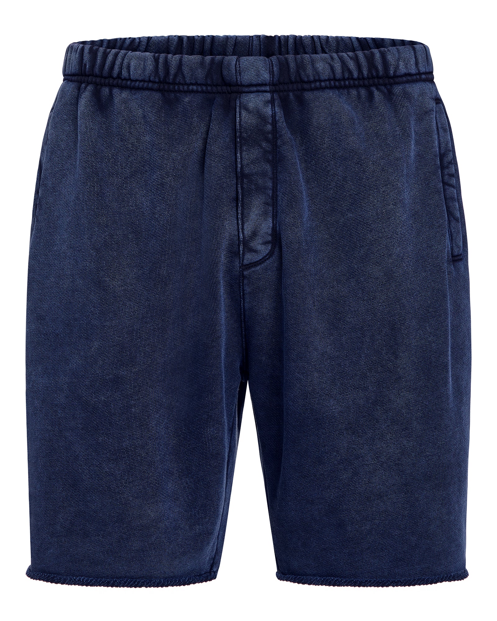 French Terry with Pigment Wash Cut Off Shorts - Dark Navy