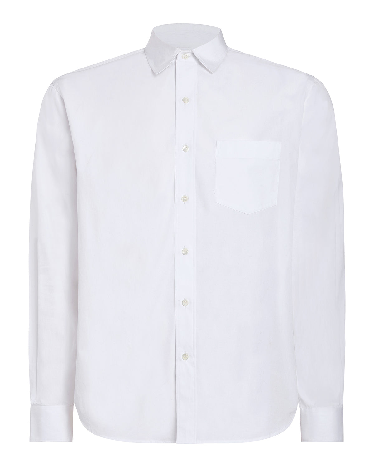 Cotton Poplin Button Down Shirt - White
