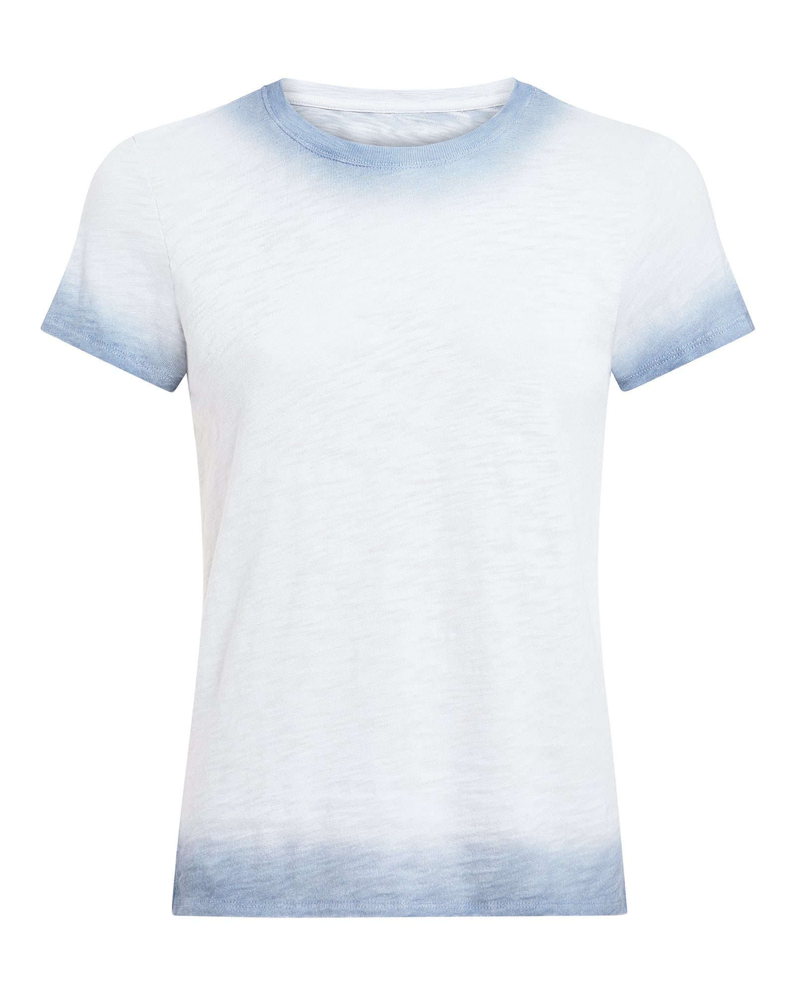 Spray Treatment Slub Jersey Schoolboy Tee - Silver-Wash Navy