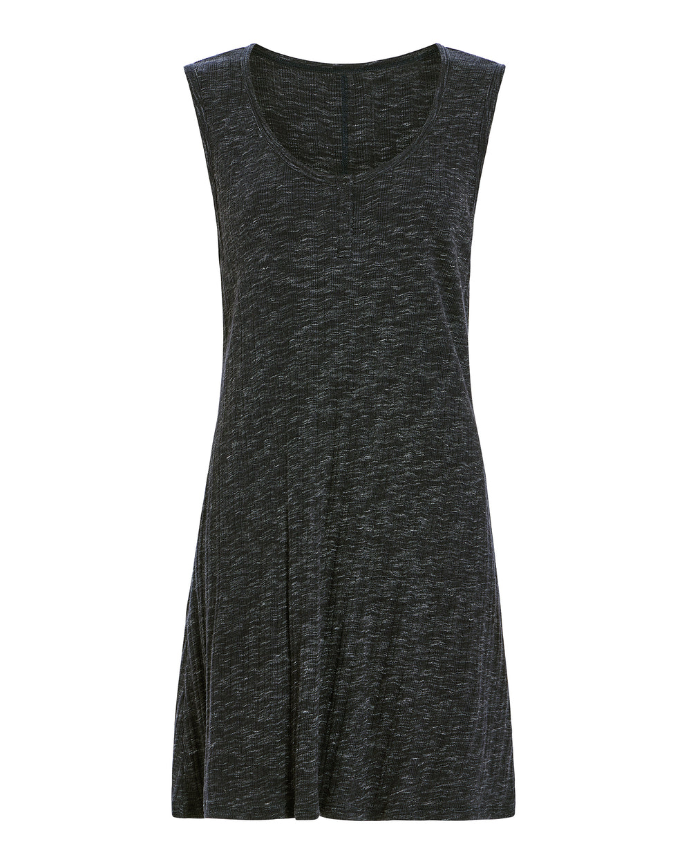 rib sleeveless sweetheart henley dress dark navy Atm Anthony Thomas Melillo Sweetheart Henley Dress