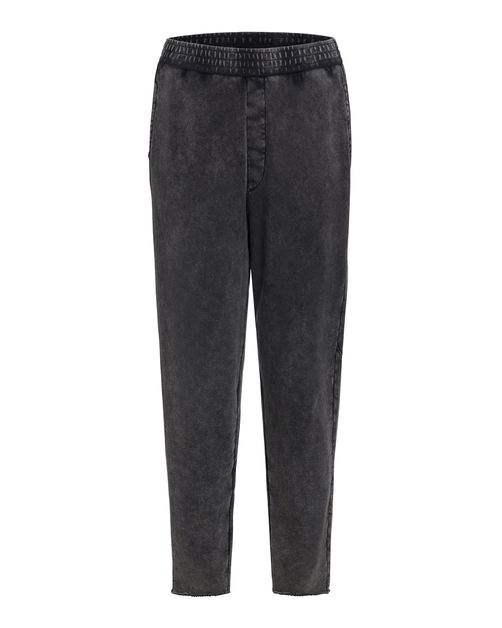 French Terry Pigment Wash Cut-Off Sweatpants - Black