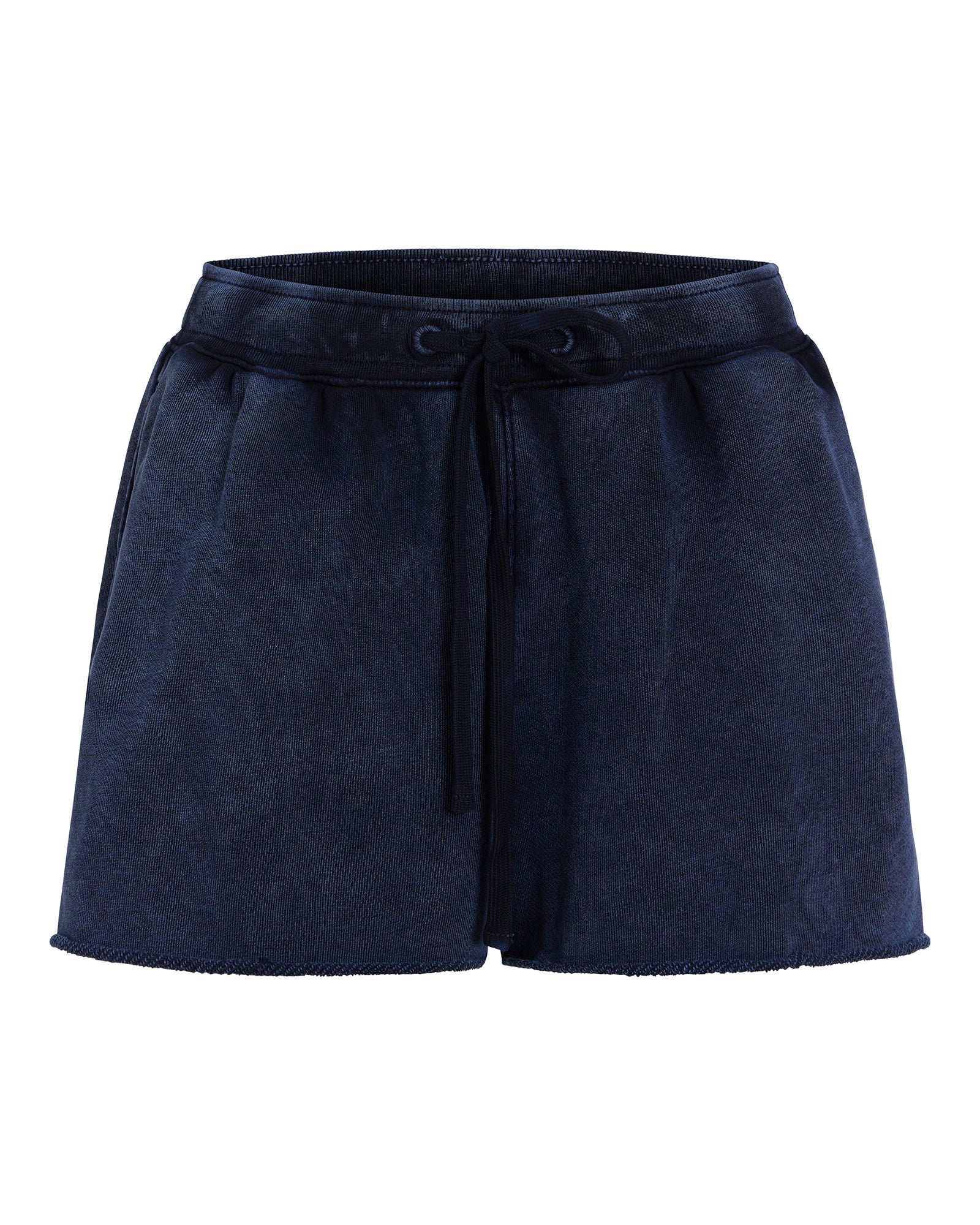 French Terry Pigment Wash Pull-On Shorts - Dark Navy