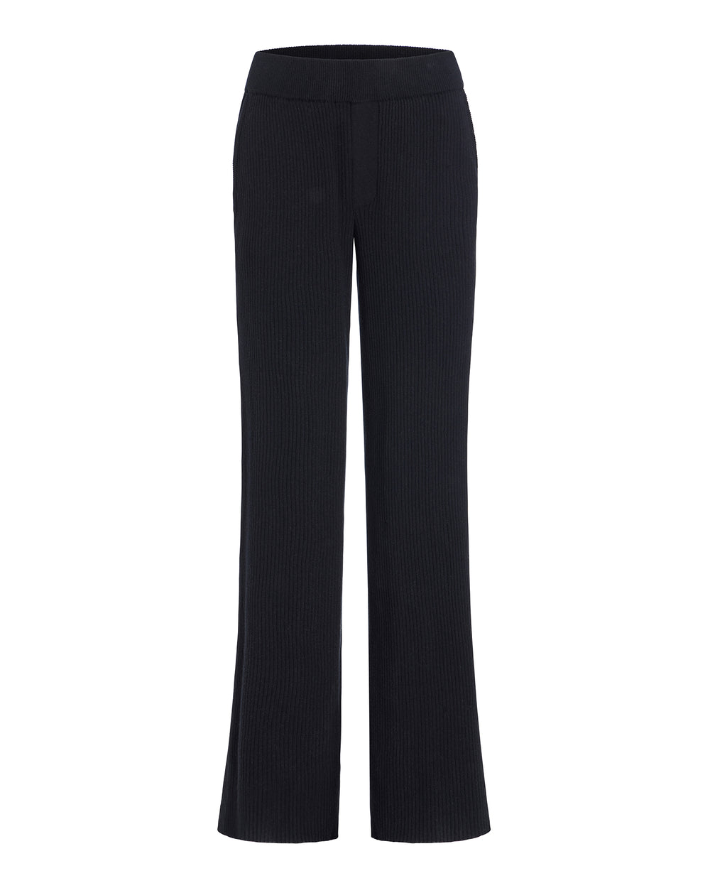 Atm Anthony Thomas Melillo Cotton Cashmere Ribbed Wide Leg Pull-on Women Pant - Black Atm Anthony Thomas Melillo Cotton Cashmere Ribbed Wide Leg Pull-on Women Pant - Black