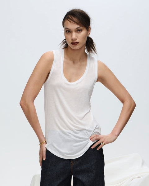 Modal Sweetheart Tank - White – ATM Anthony Thomas Melillo