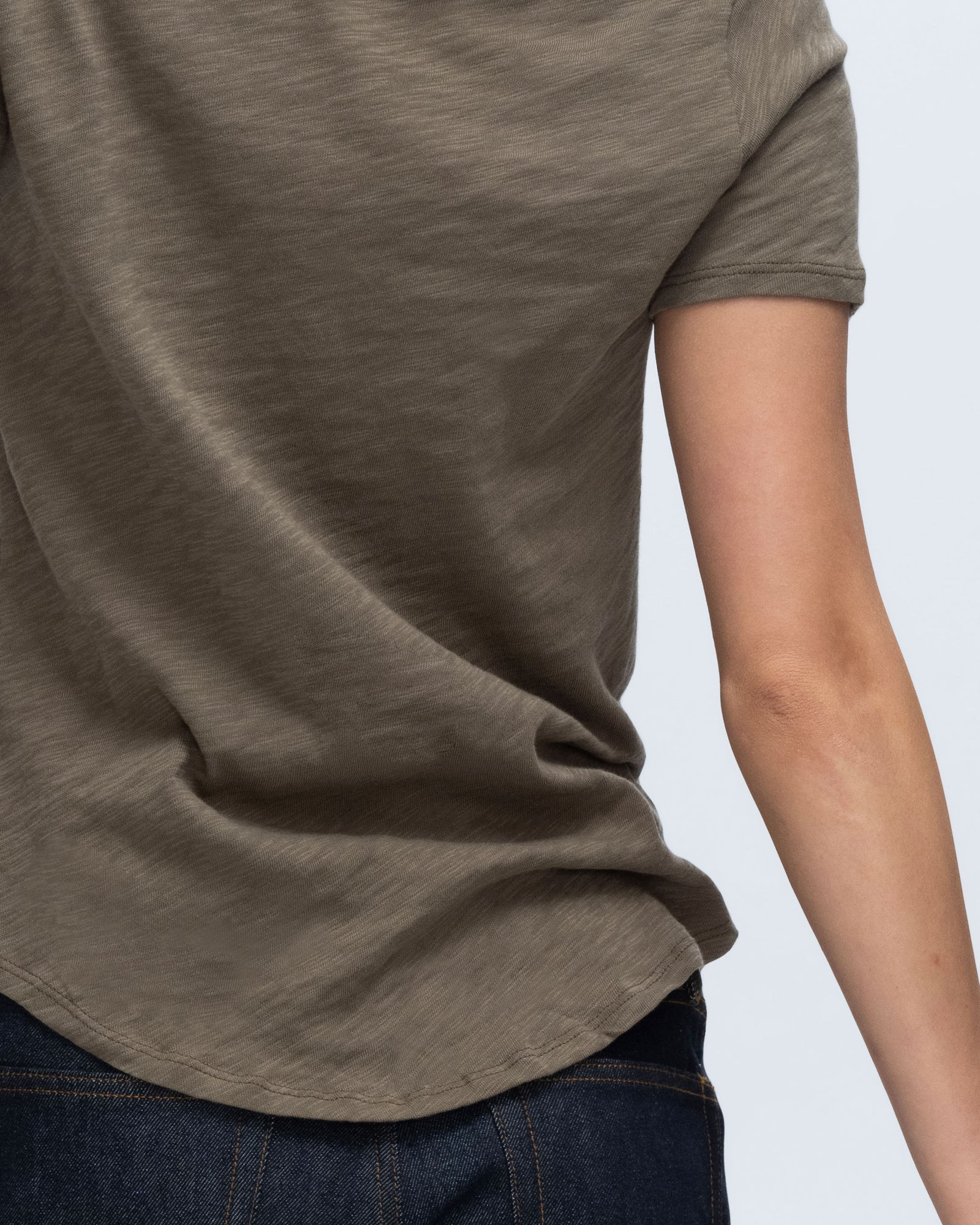 Slub Jersey Classic V-Neck Tee - Army
