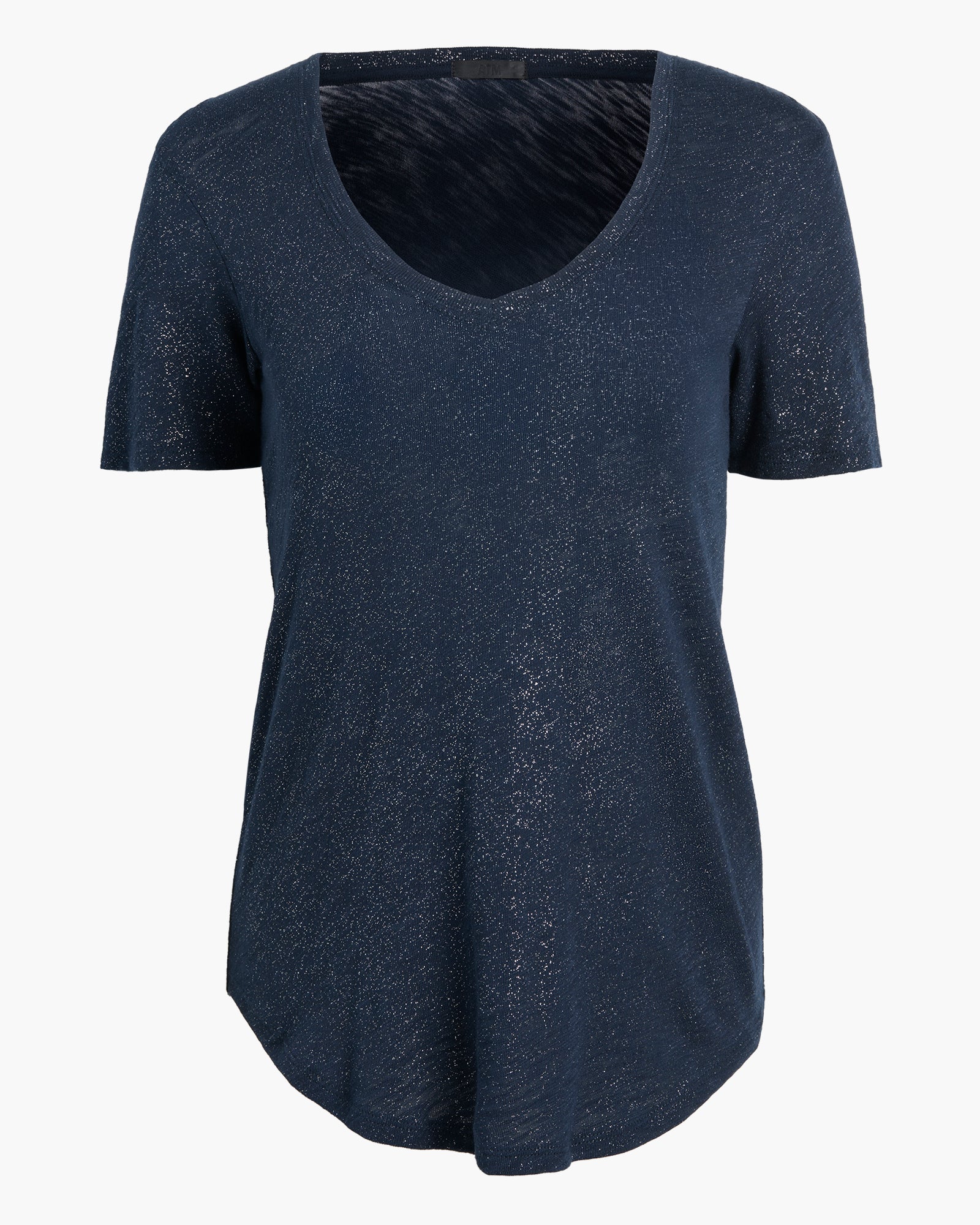 Slub Jersey Classic V-Neck Tee - Obsidian Silver