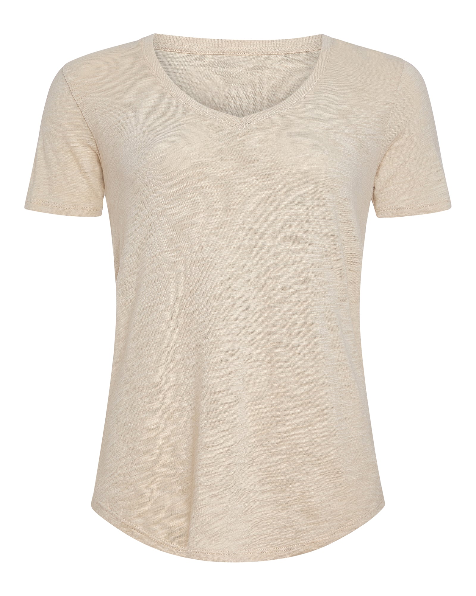 Slub Jersey Classic V-Neck Tee - Bleached Oak
