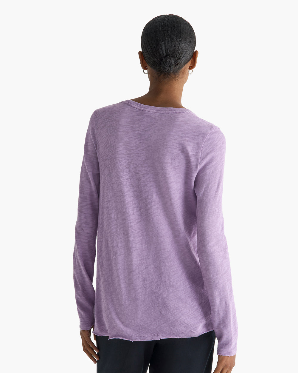 Slub Jersey Long Sleeve Destroyed Wash Tee - Thistle