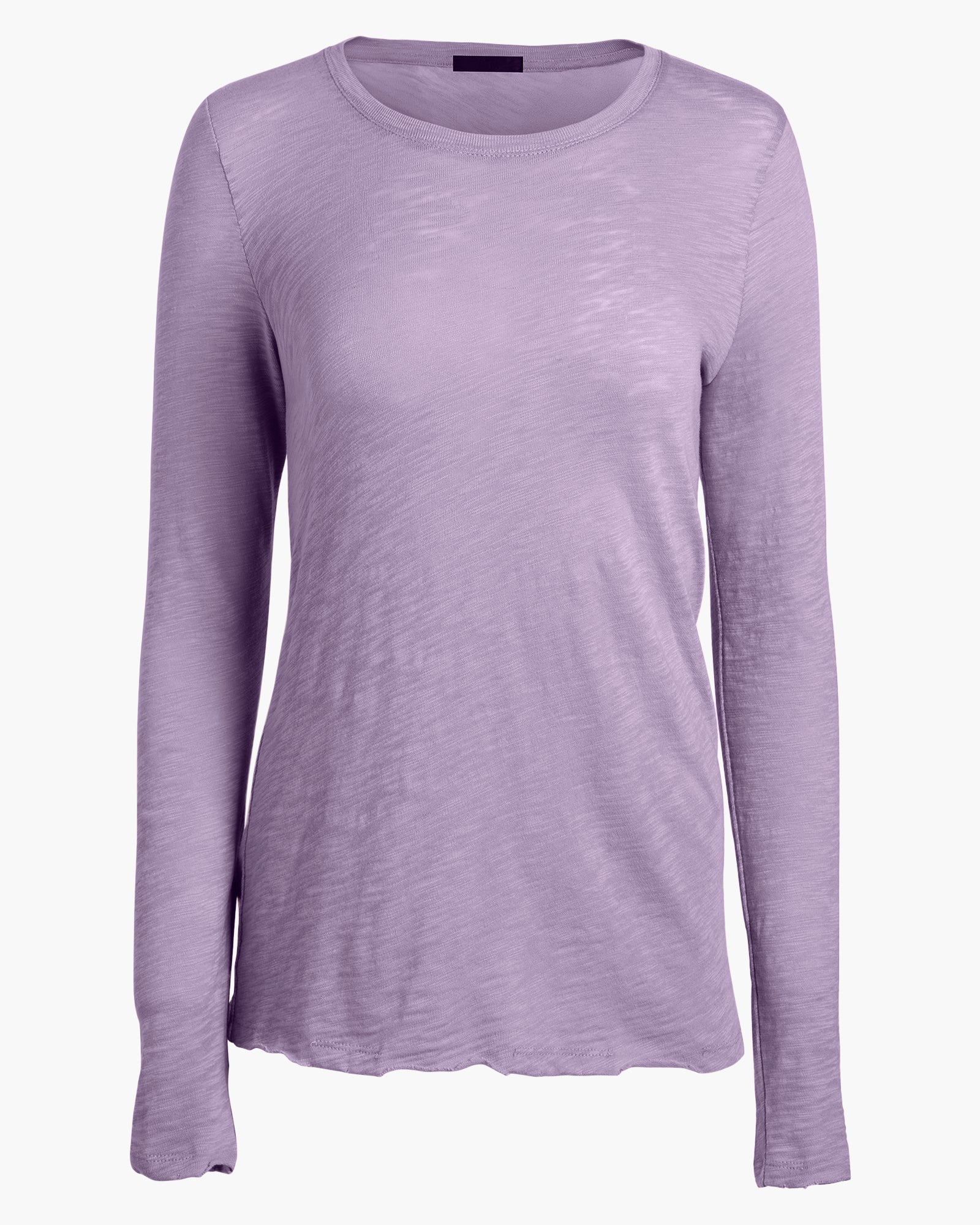 Slub Jersey Long Sleeve Destroyed Wash Tee - Thistle