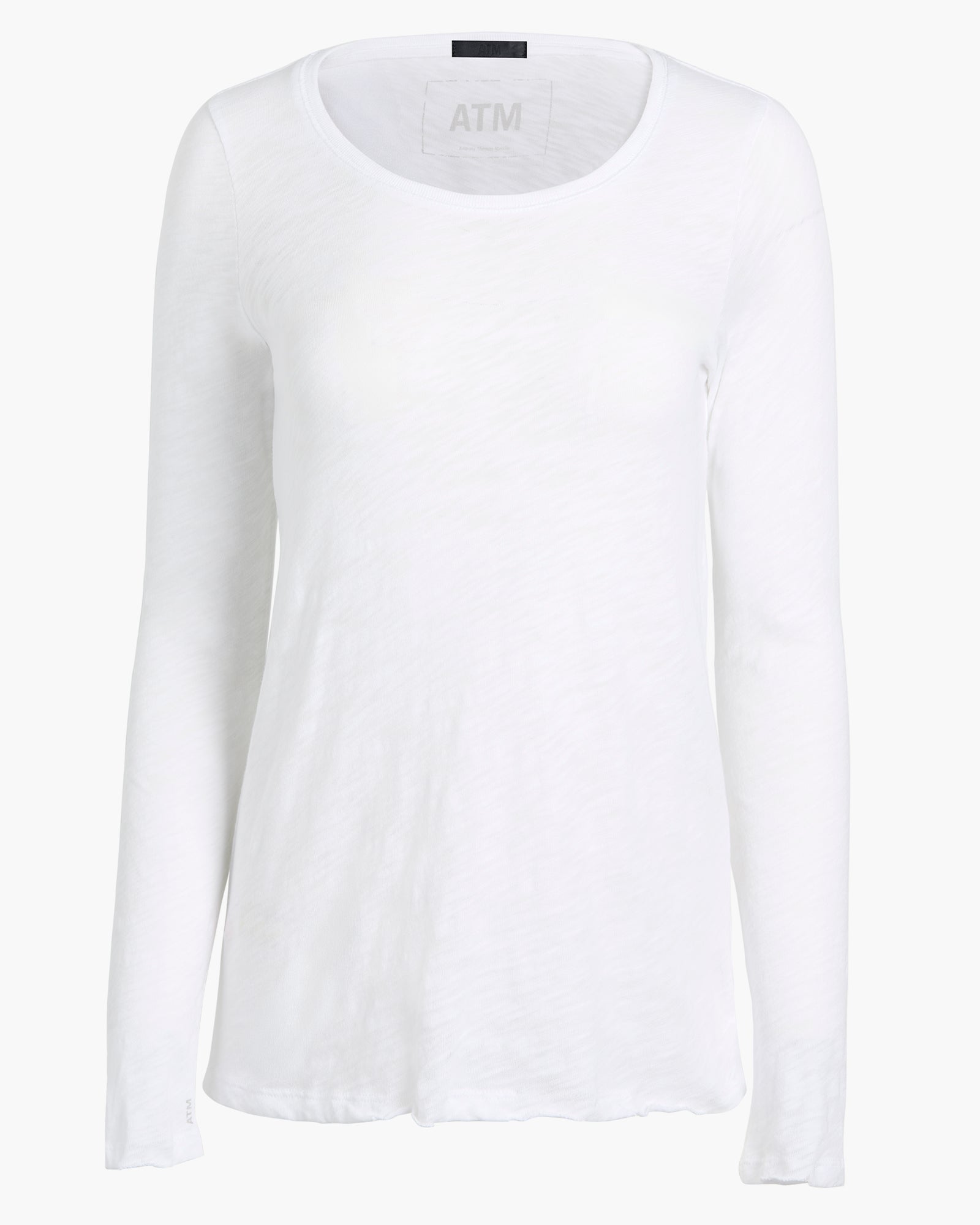 Slub Jersey Long Sleeve Destroyed Wash Tee - White – ATM Anthony