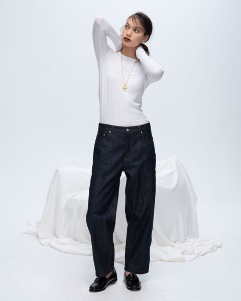 ◆GLOWNY◆ G MODAL LONG SLEEVE WHITE GC24WTLS003WH Ribbed Modal Long Sleeve - White | Alo Yoga