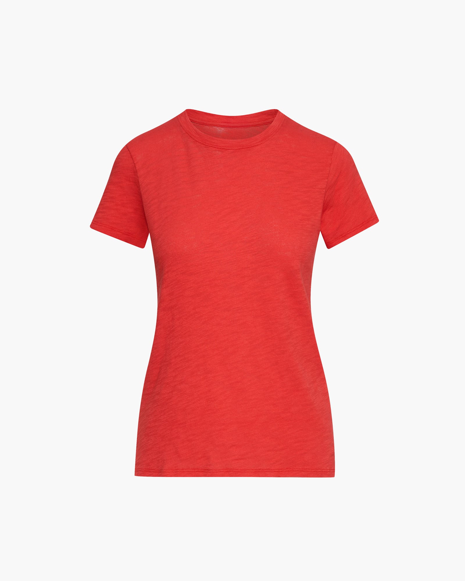 Slub Jersey Schoolboy Short Sleeve Crew Neck Tee - Cardinal Red