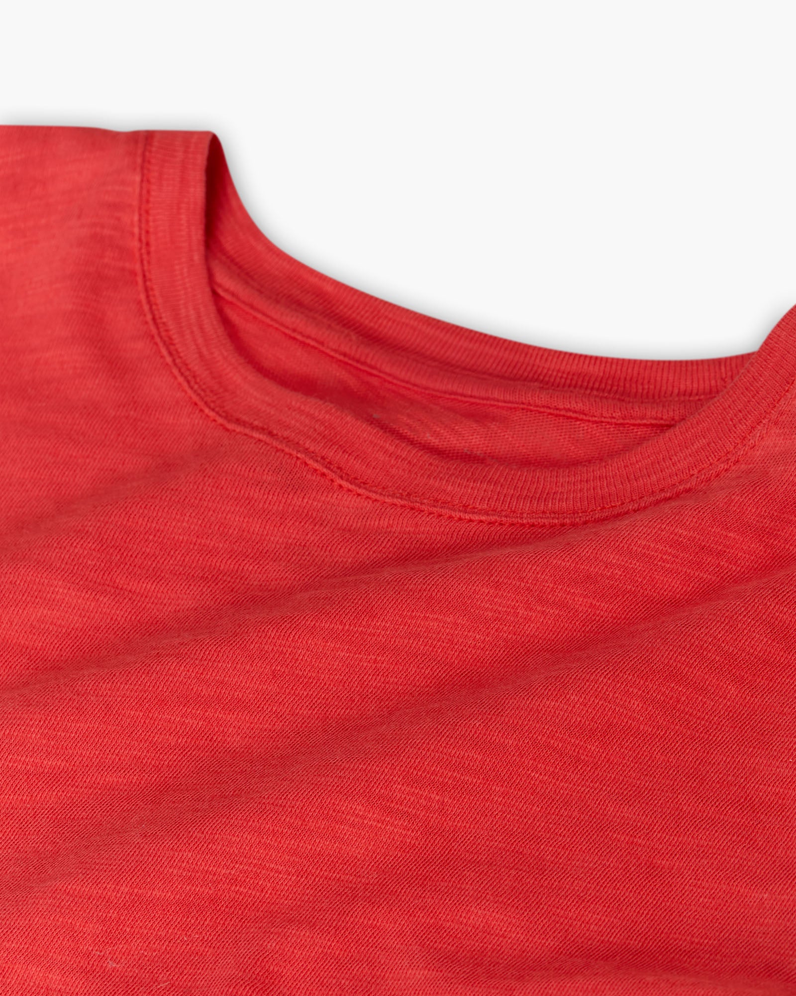Slub Jersey Schoolboy Short Sleeve Crew Neck Tee - Cardinal Red